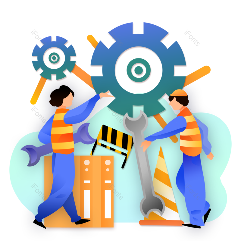 装饰图片,劳动元素,简约PNG,工人免抠素材